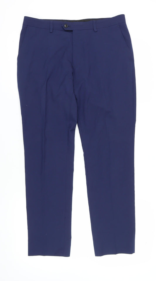 Next Men's Blue Dress Pants, Size 34, Regular Fit