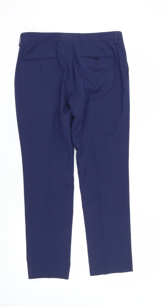 Next Men's Blue Dress Pants, Size 34, Regular Fit