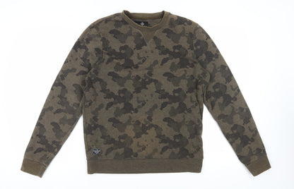 Threadbare Men's Brown Camouflage Pullover Sweatshirt M