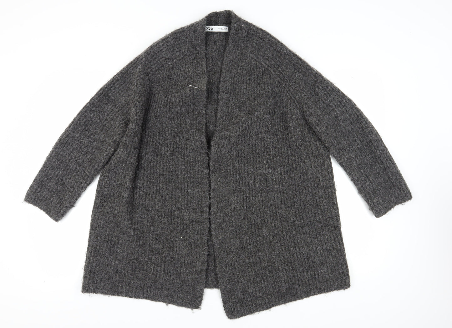 Womens UK Size S Zara Grey Cardigan Jumper