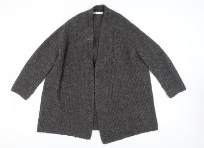 Womens UK Size S Zara Grey Cardigan Jumper