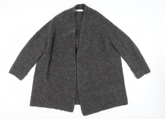 Womens UK Size S Zara Grey Cardigan Jumper