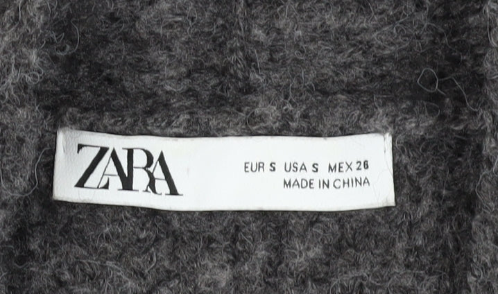 Womens UK Size S Zara Grey Cardigan Jumper