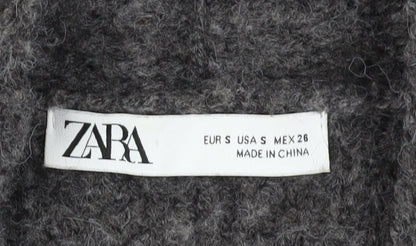 Womens UK Size S Zara Grey Cardigan Jumper