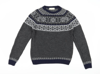 Frederik Anderson Copenhagen Men’s Grey Fair Isle Jumper S