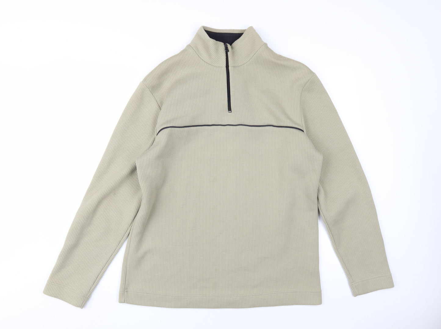 West Rock Men's Beige M 1/2 Zip Sweatshirt Knit Long Sleeve
