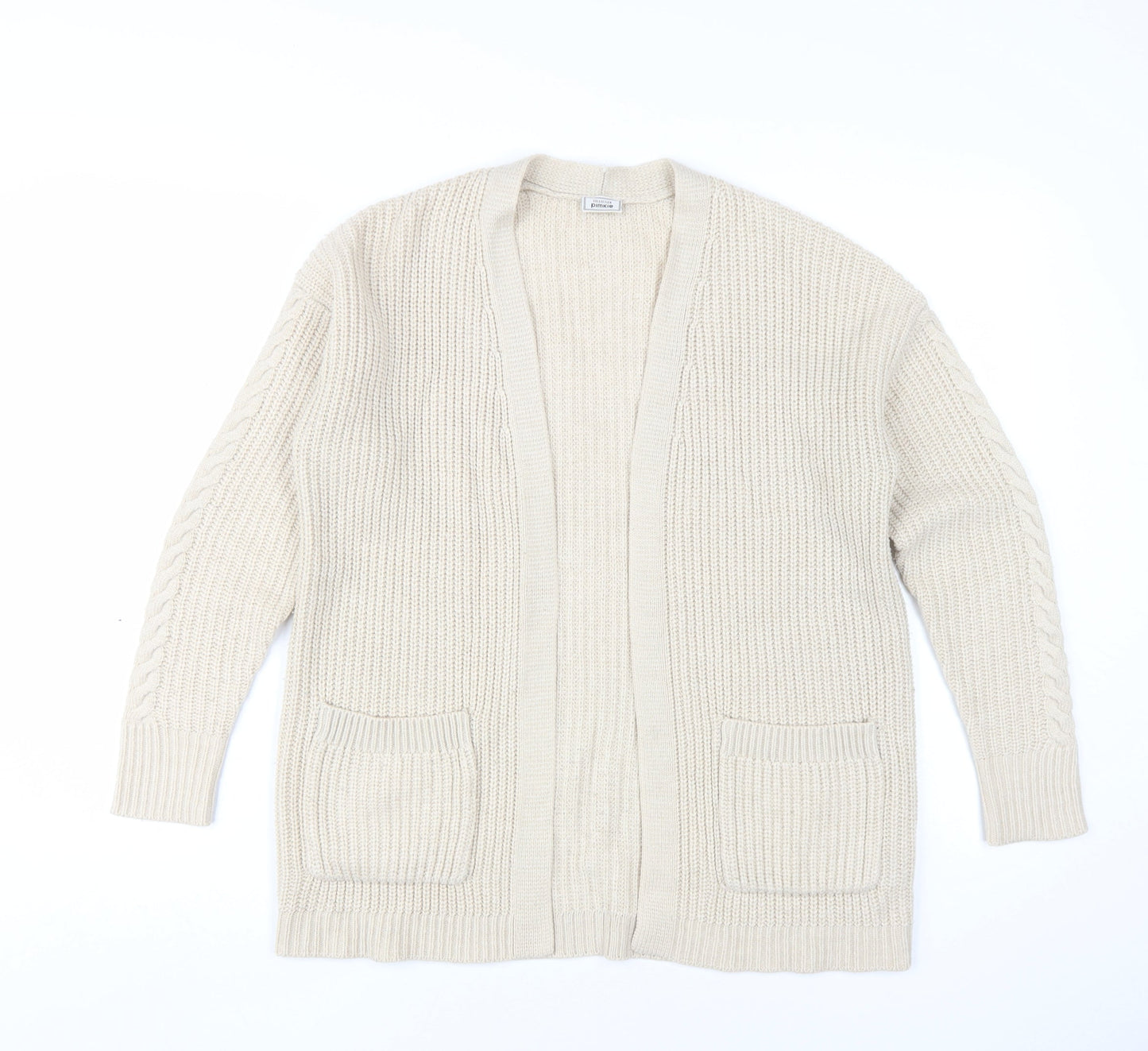 Womens UK Size XS Pimkie Beige Cardigan Jumper