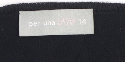 Womens UK Size 14 Marks and Spencer Black Cardigan Jumper