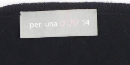 Womens UK Size 14 Marks and Spencer Black Cardigan Jumper