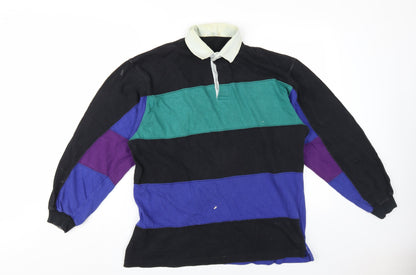 St Michael Men's Colourblock Polo, Size M, Long Sleeve