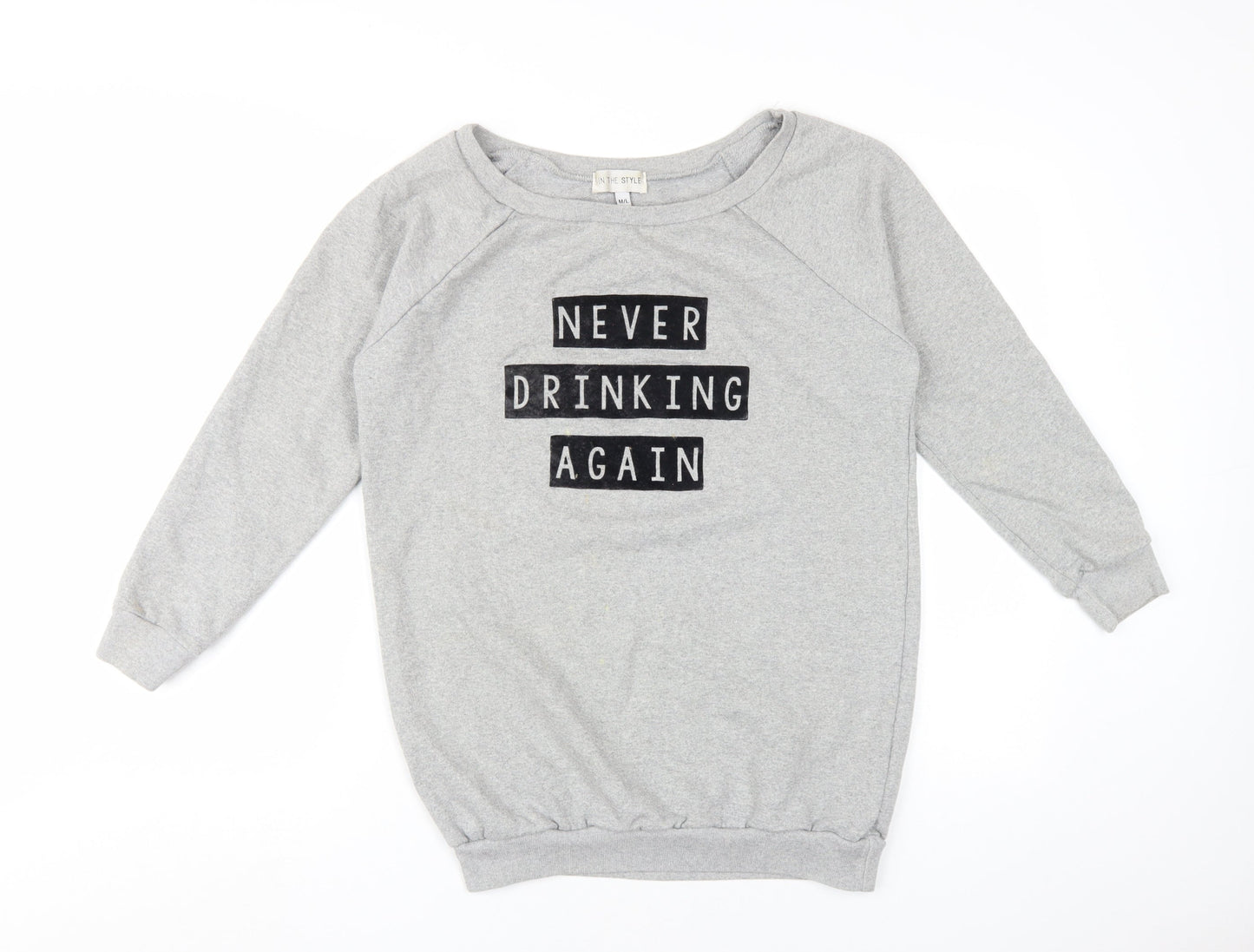 In The Style Grey Women M/L Pullover Sweatshirt