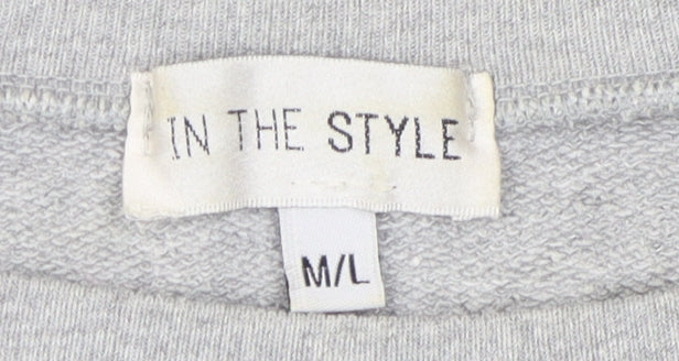 In The Style Grey Women M/L Pullover Sweatshirt