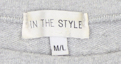In The Style Grey Women M/L Pullover Sweatshirt