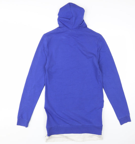 Asos Blue Women's Hooded Long Sleeve Dress XS