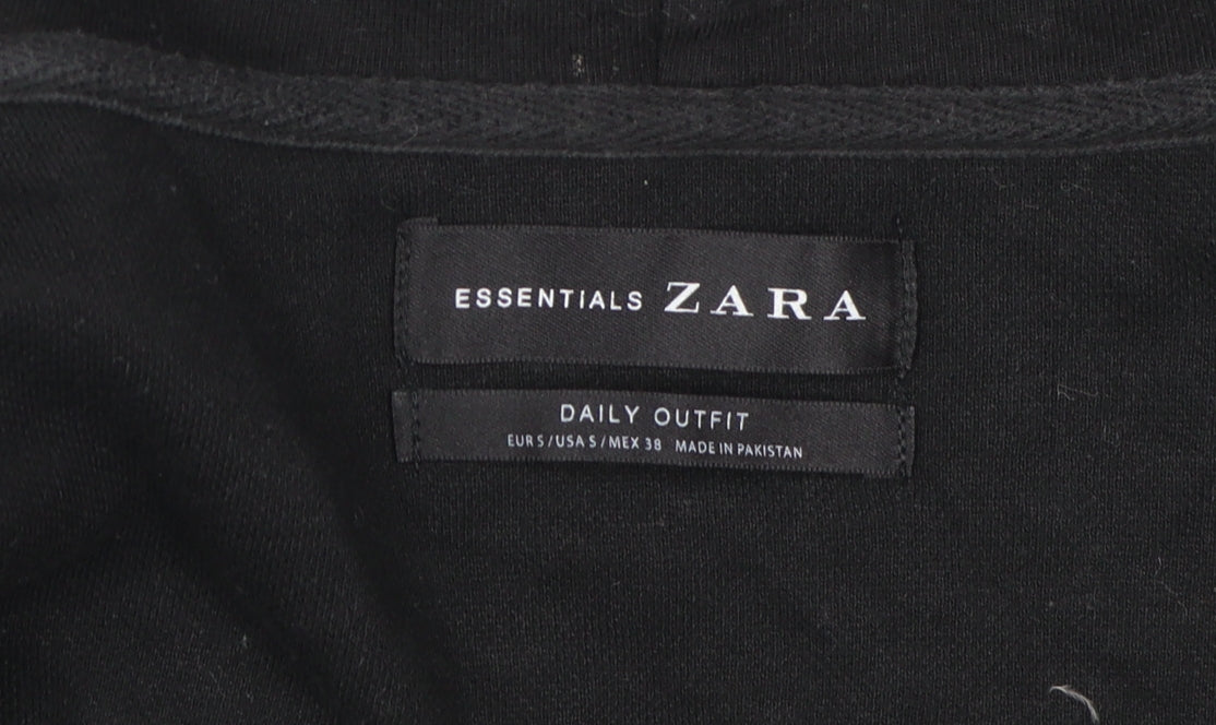 Zara Men's Black Full Zip Hoodie Size S