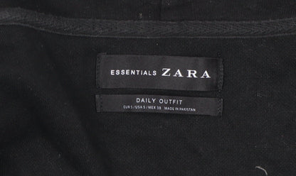 Zara Men's Black Full Zip Hoodie Size S