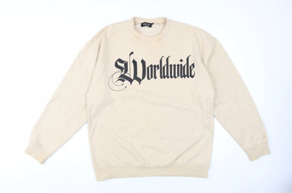Mens UK Size M boohooMAN Beige Pullover Sweatshirt