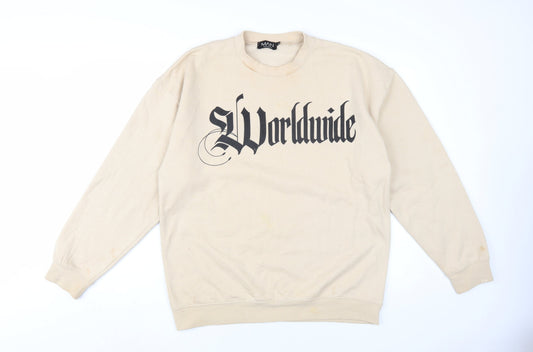 Mens UK Size M boohooMAN Beige Pullover Sweatshirt