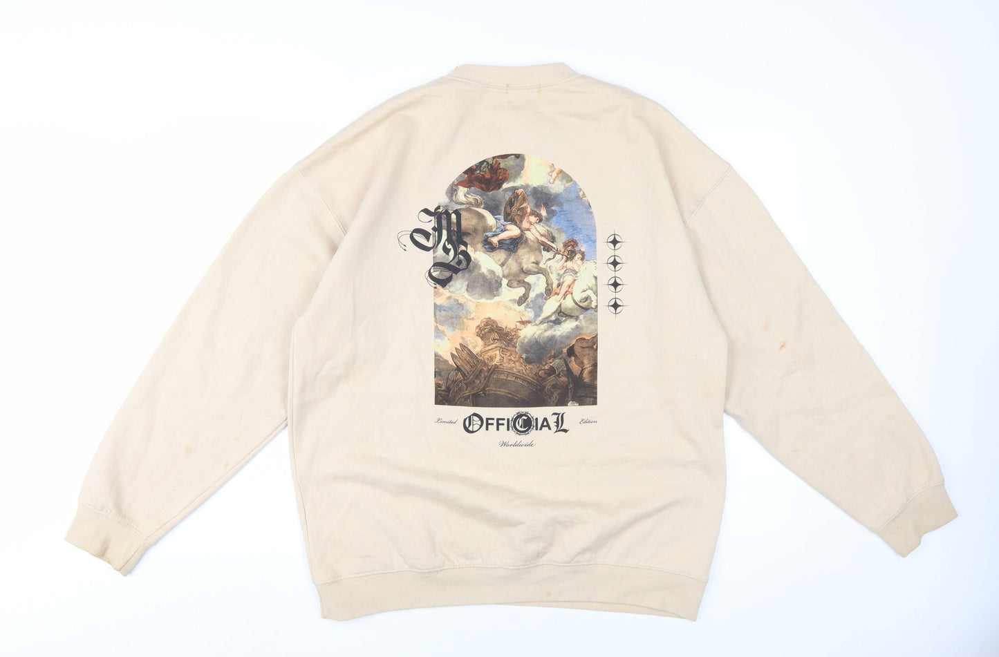Mens UK Size M boohooMAN Beige Pullover Sweatshirt