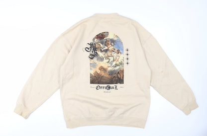 Mens UK Size M boohooMAN Beige Pullover Sweatshirt