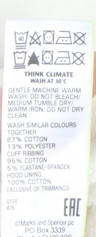 Marks and Spencer Girls Ivory Pullover Hoodie 9-10 Years