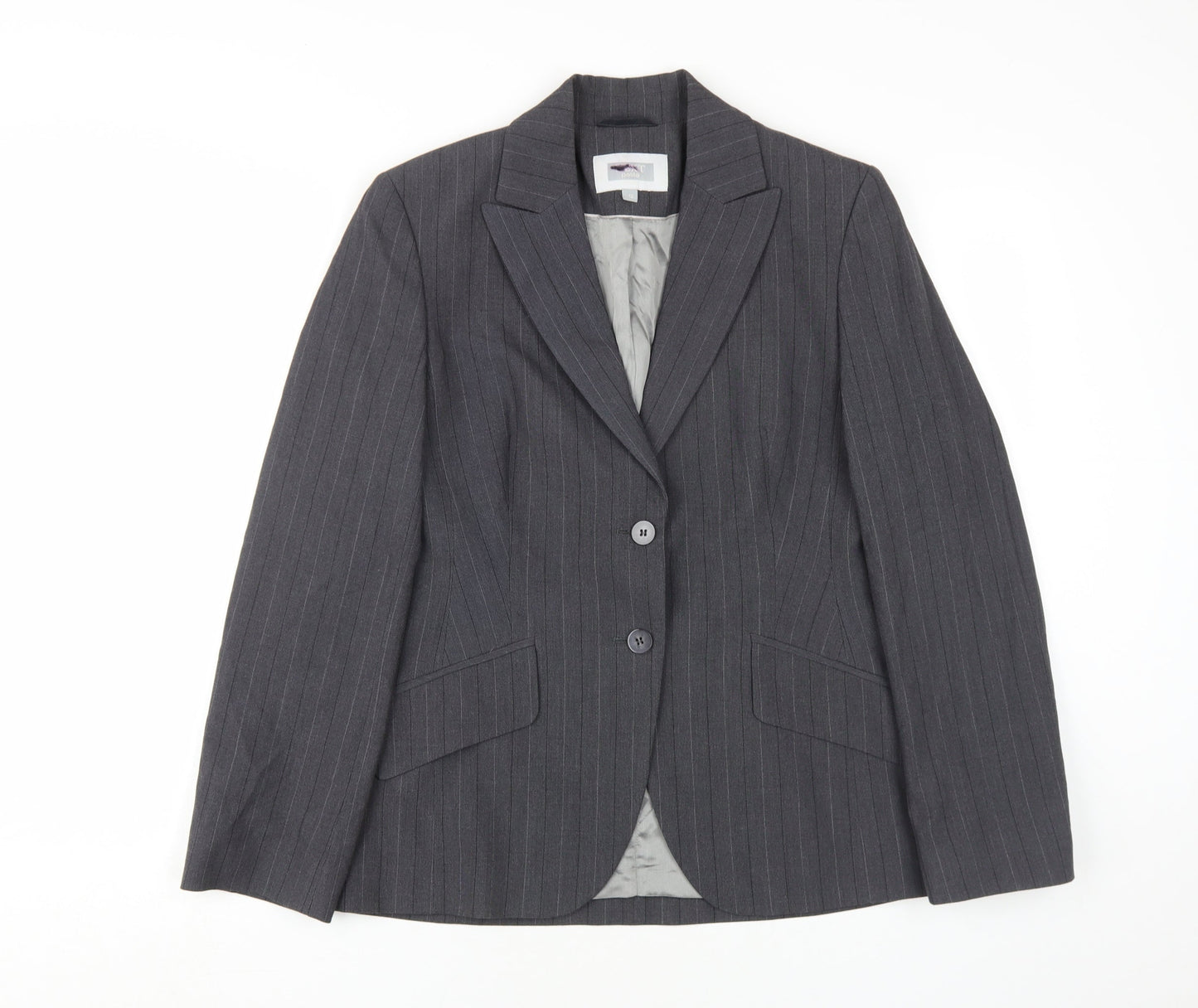 Next Petite Grey Pinstripe Blazer, Women's Size 12