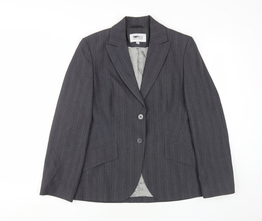 Next Petite Grey Pinstripe Blazer, Women's Size 12
