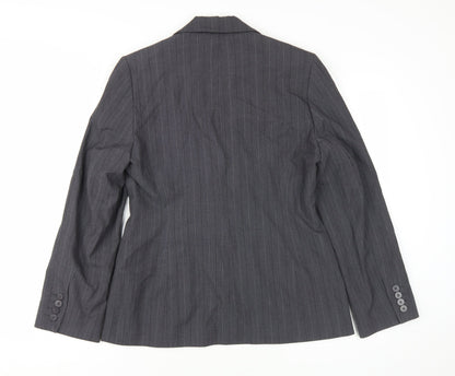 Next Petite Grey Pinstripe Blazer, Women's Size 12