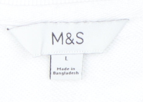 Womens UK Size L Marks and Spencer White Pullover Sweatshirt