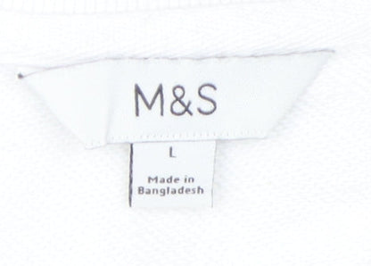 Womens UK Size L Marks and Spencer White Pullover Sweatshirt