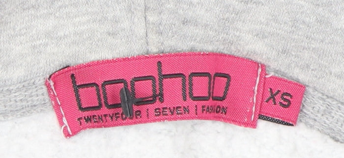 Boohoo Women's Grey Full Zip Hoodie XS
