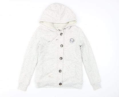 New Look Women's Ivory Hooded Cardigan, Size 8