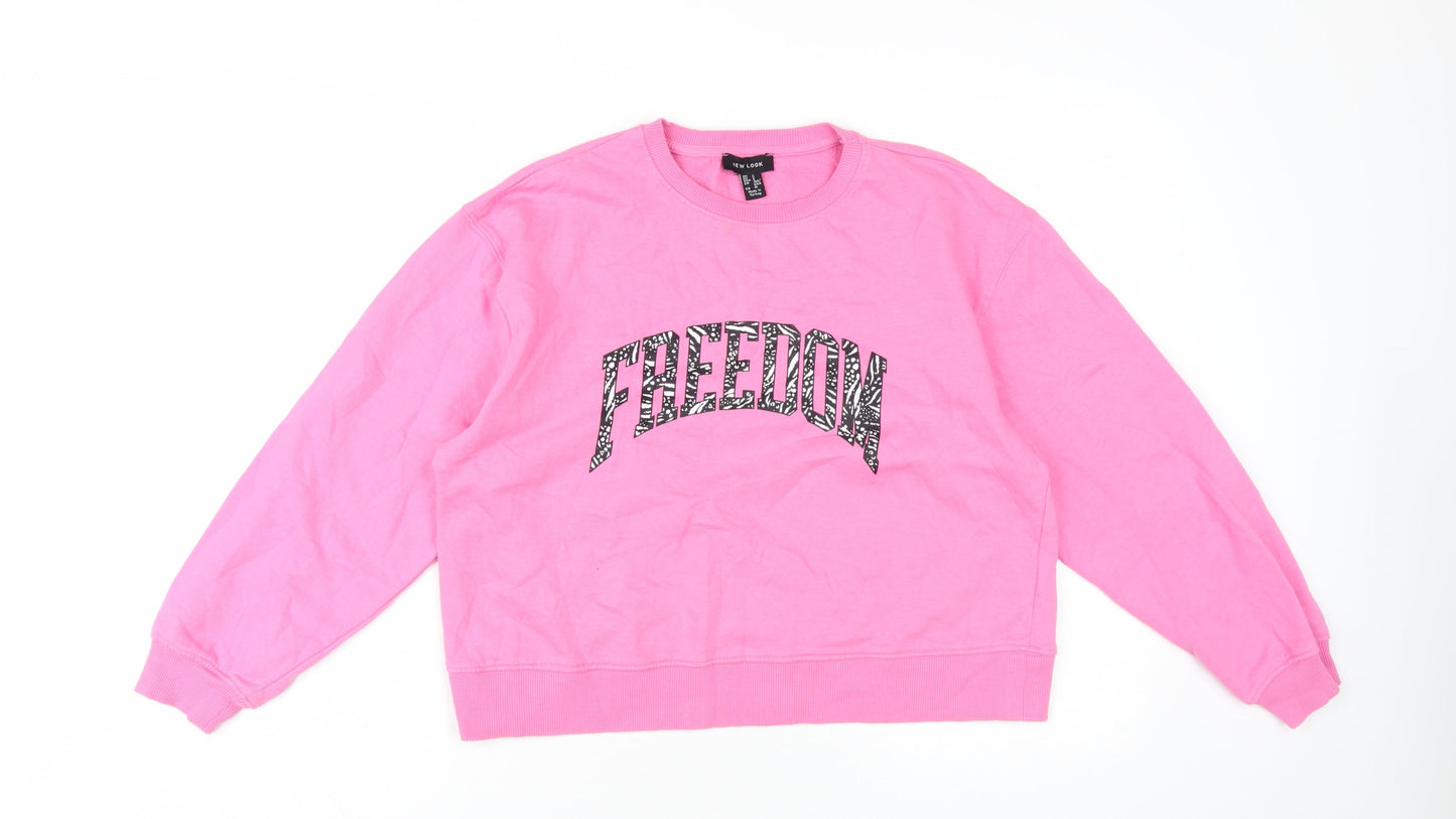 New Look Women's Pink Pullover Sweatshirt S