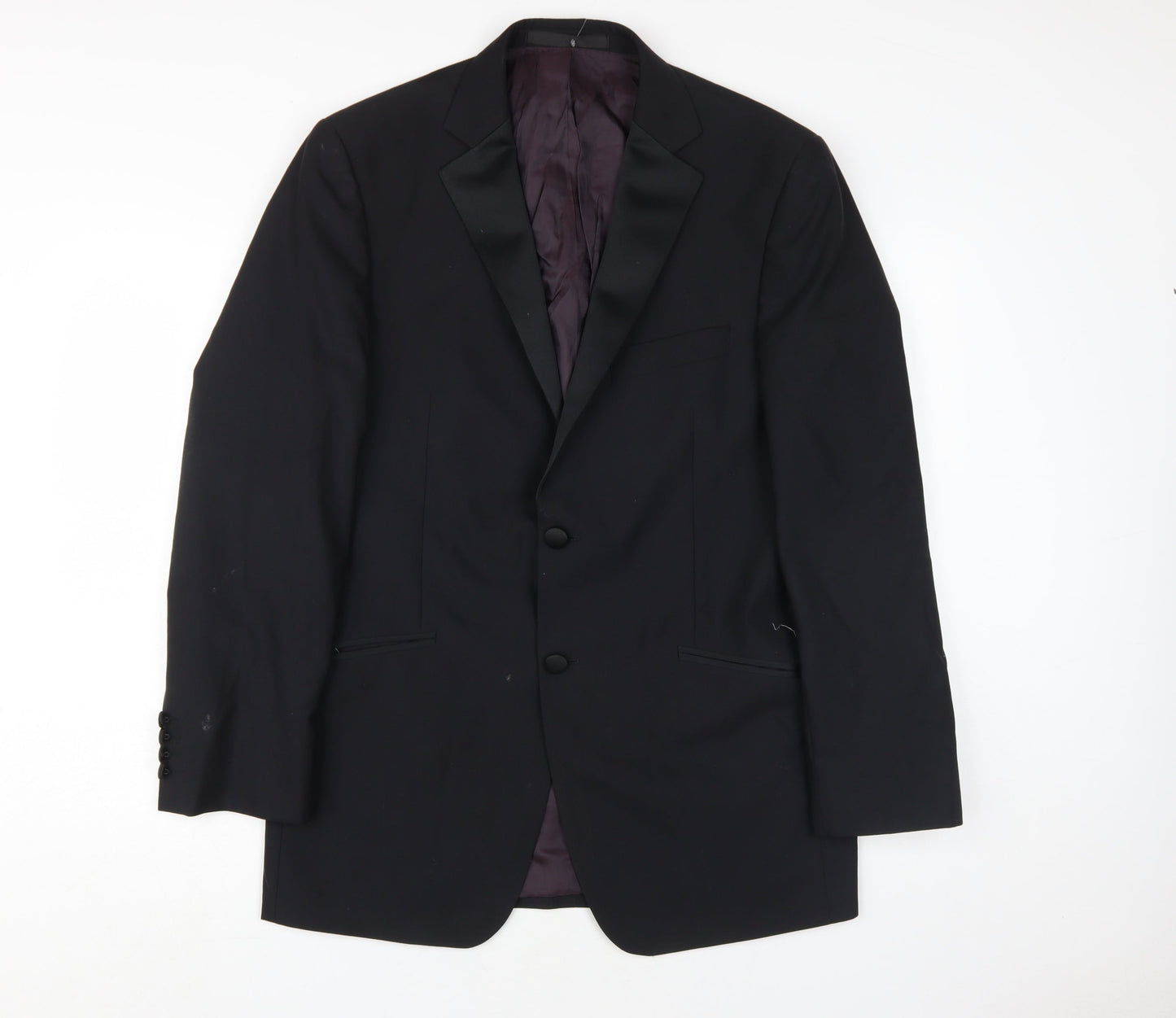 Mens UK Size 40 Marks and Spencer Regular Black Suit Tuxedo