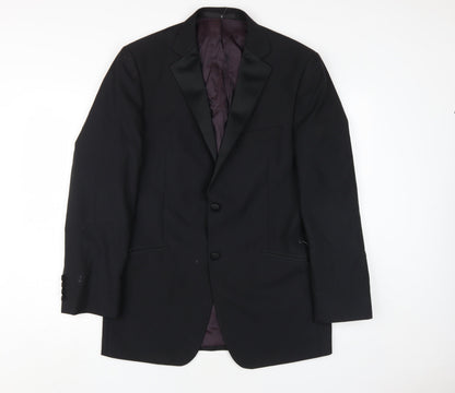 Mens UK Size 40 Marks and Spencer Regular Black Suit Tuxedo