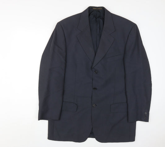 Mens UK Size 40 Marks and Spencer Regular Blue Suit Jacket