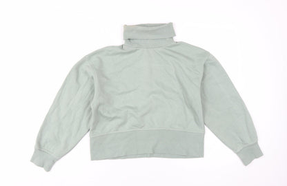 Zara Women’s Green High Neck Pullover Sweatshirt S