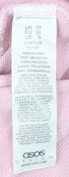 Womens UK Size M ASOS DESIGN Pink Pullover Sweatshirt