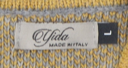 Vida Women's Grey Collared Cardigan - L