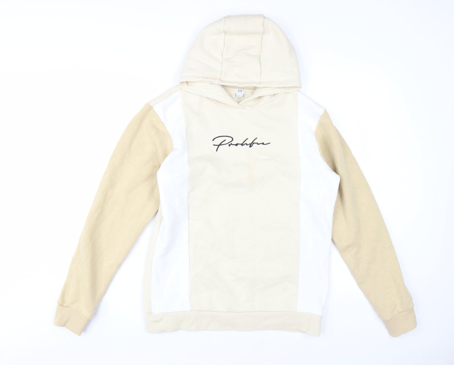 River Island Boys Beige Pullover Hoodie, Size 16 Years