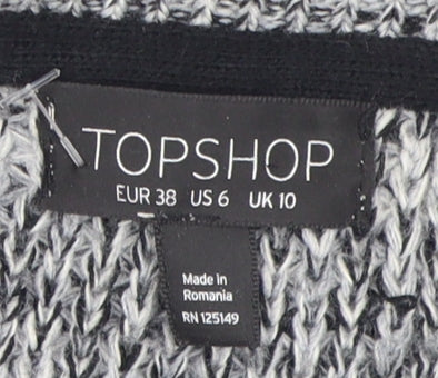 Womens UK Size 10 Topshop Grey Cardigan Jumper