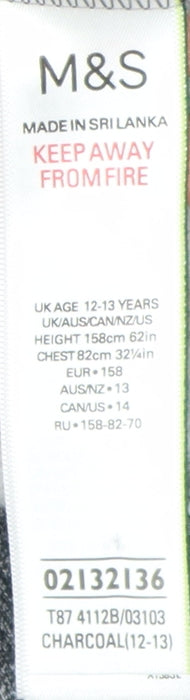Marks and Spencer Boys Grey Pullover Hoodie Size 12-13 Years