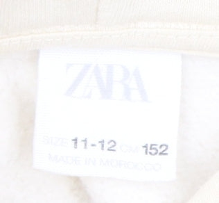 Zara Girls Ivory Animal Print Hoodie 11-12 Years Pullover