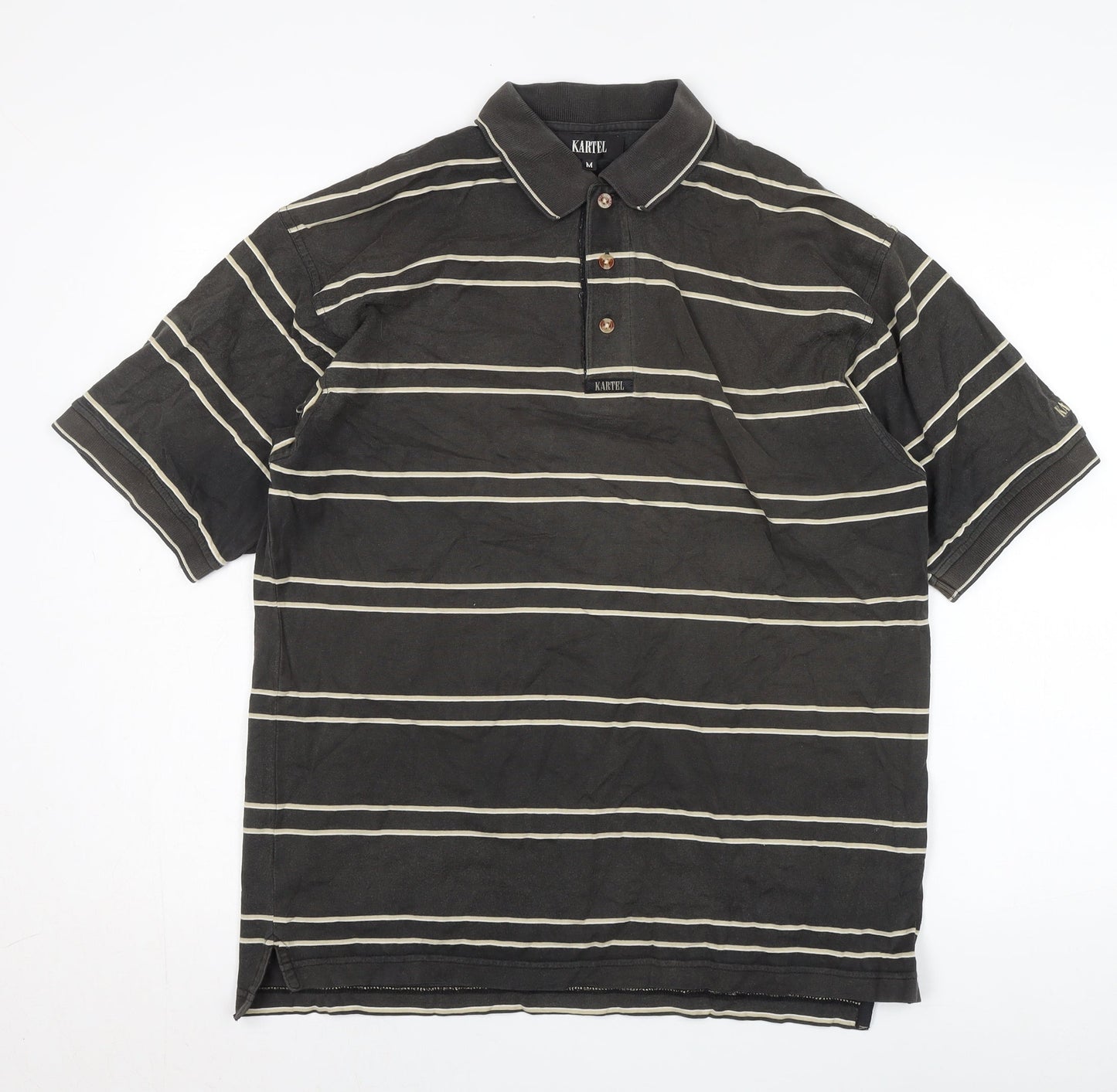 Kartel Men's Black Striped Polo Shirt M - Casual