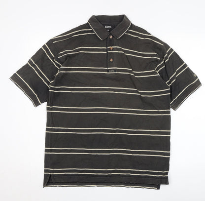 Kartel Men's Black Striped Polo Shirt M - Casual