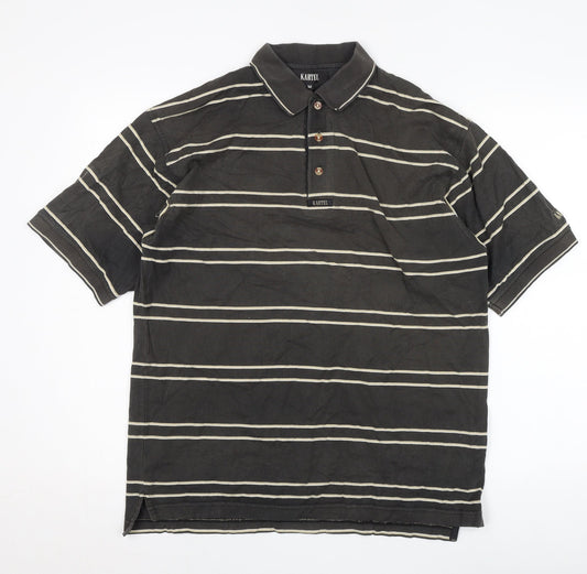 Kartel Men's Black Striped Polo Shirt M - Casual