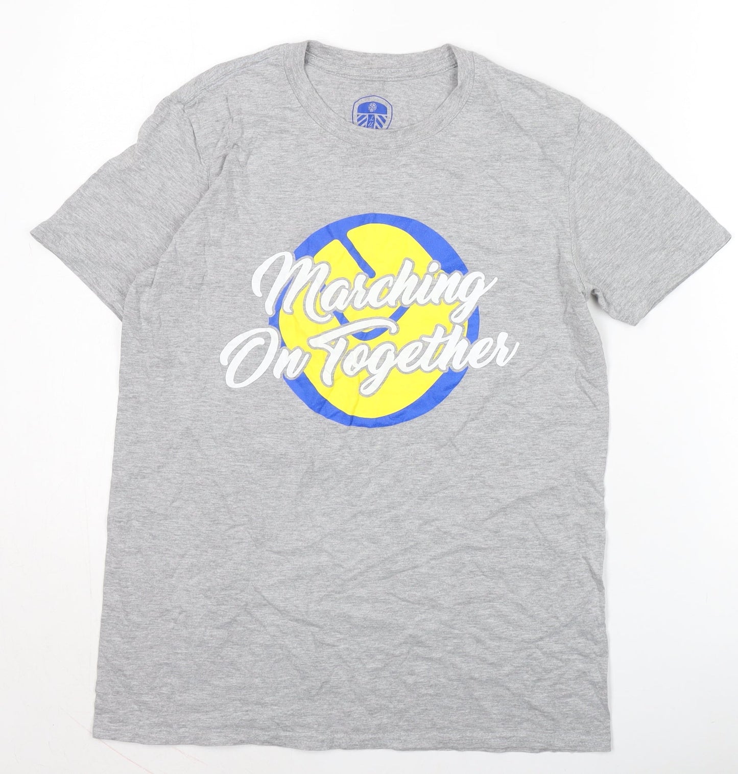 LUFC Men's Grey Sports T-Shirt M - Graphic Print