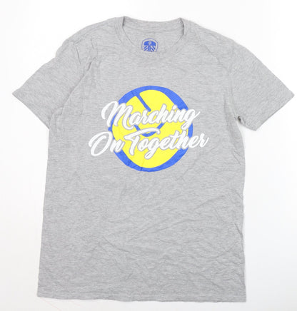 LUFC Men's Grey Sports T-Shirt M - Graphic Print