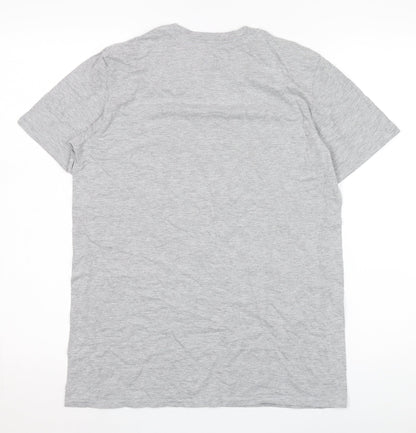 LUFC Men's Grey Sports T-Shirt M - Graphic Print
