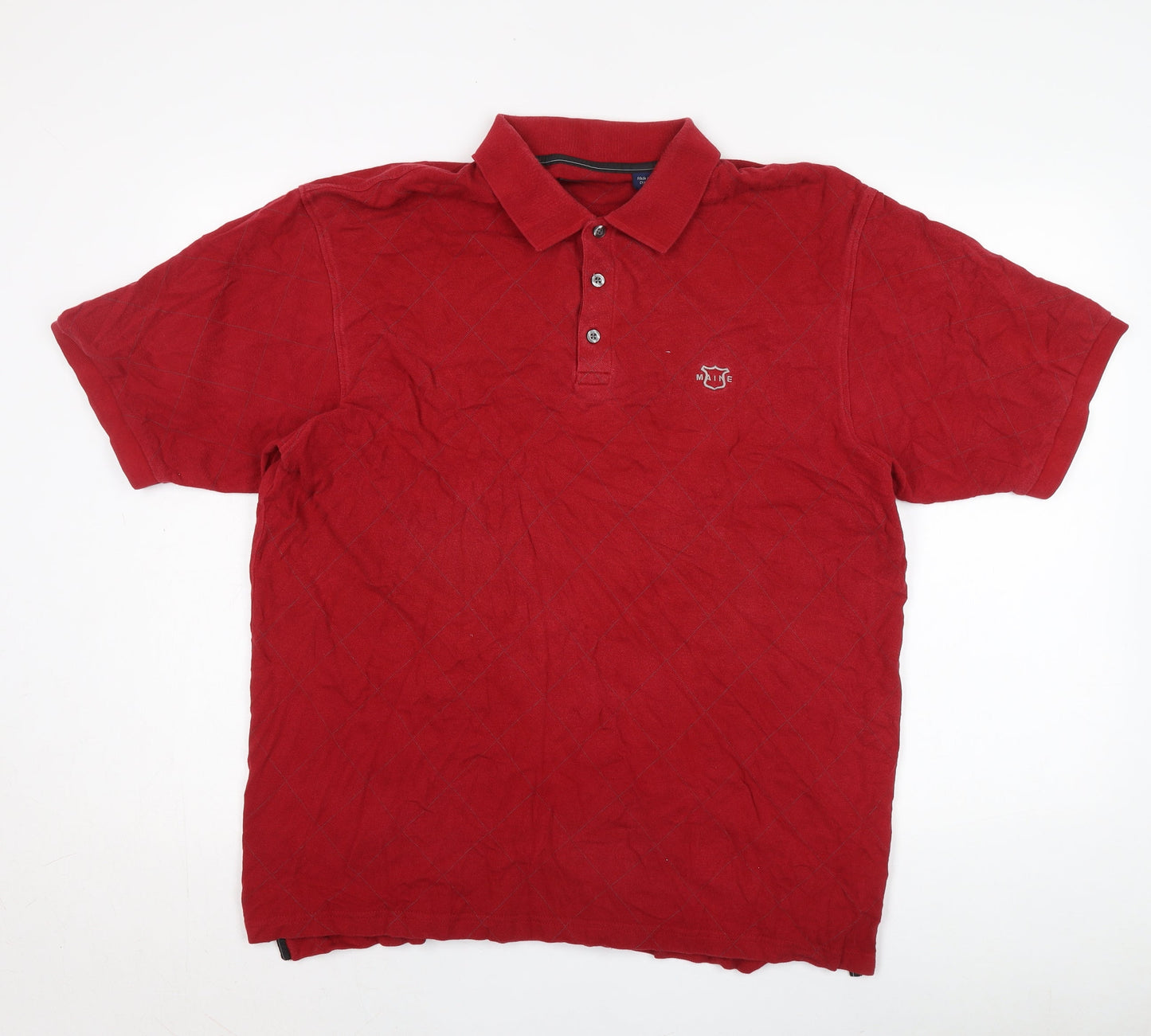 Maine New England Men’s Red XL Golf Polo